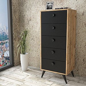 שידה קומודה 5 מגירות דגם ריף מבית Twins Design שידה קומודה 5 מגירות דגם ריף מבית Twins Design