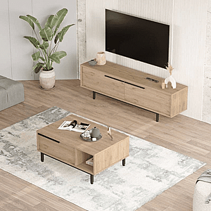 סט מזנון ושולחן סלון דגם אלינור מבית Twins Design סט מזנון ושולחן סלון דגם אלינור מבית Twins Design