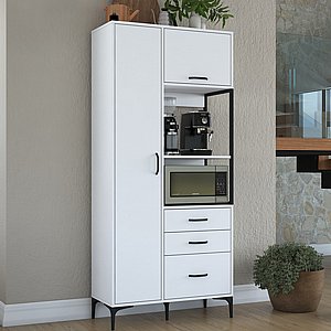 ארון שירות למטבח בצבע לבן דגם מייקי מבית Twins Design ארון שירות למטבח בצבע לבן דגם מייקי מבית Twins Design