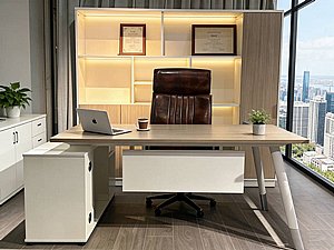 שולחן מנהלים מעוצב עם כוננית דגם אסטרל מבית TWINS DESIGN שולחן מנהלים מעוצב עם כוננית דגם אסטרל מבית TWINS DESIGN