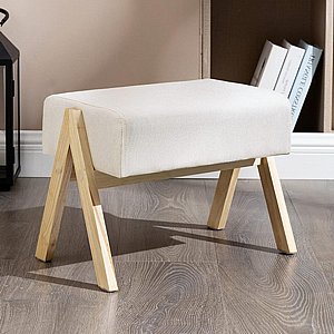 הדום לרגליים בצבע אפור עם רגלי עץ דגם לאה-לי מבית Twins Design הדום לרגליים בצבע אפור עם רגלי עץ דגם לאה-לי מבית Twins Design