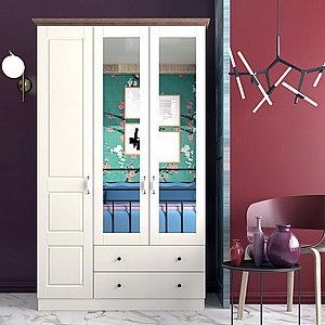 ארון בגדים 3 דלתות 2 מגירות ברוחב 105 ס"מ דגם Klistra מבית Twins Design ארון בגדים 3 דלתות 2 מגירות ברוחב 105 ס"מ דגם Klistra מבית Twins Design