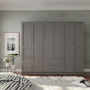 ארון בגדים 6 דלתות ברוחב 210 דגם סיד side אפור מבית Twins Design ארון בגדים 6 דלתות ברוחב 210 דגם סיד side אפור מבית Twins Design