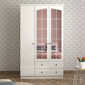 ארון בגדים 3 דלתות 2 מגירות ברוחב 105 ס"מ דגם רוז מבית Twins Design ארון בגדים 3 דלתות 2 מגירות ברוחב 105 ס"מ דגם רוז מבית Twins Design